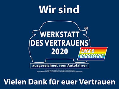 Auch 2020 darf sich der Lackierfachbetrieb Leitner wieder den Titel "Werkstatt des Vertrauens" führen.